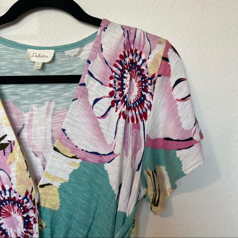 Deletta Anthropologie Azores Top Twist Floral Top - Picture 3 of 7